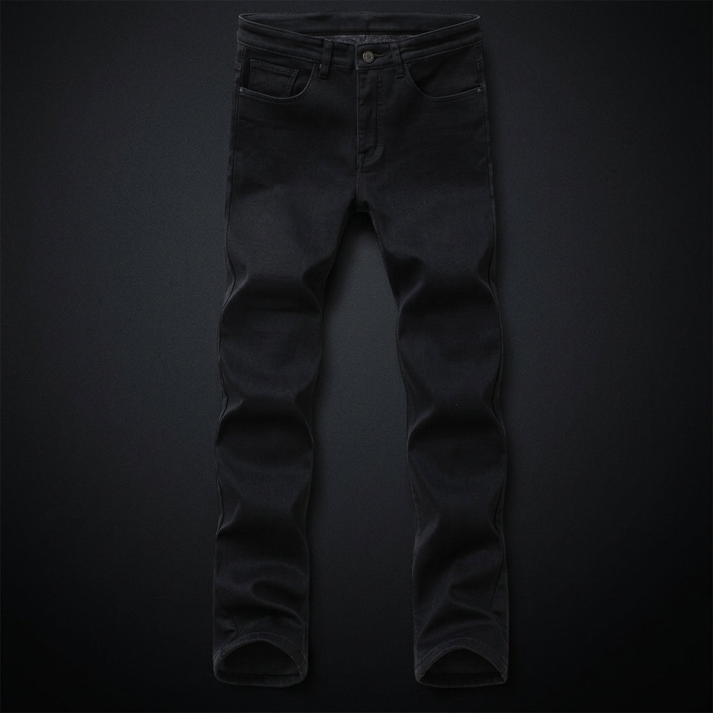 Men's Soft Stretch Black Biker Jeans