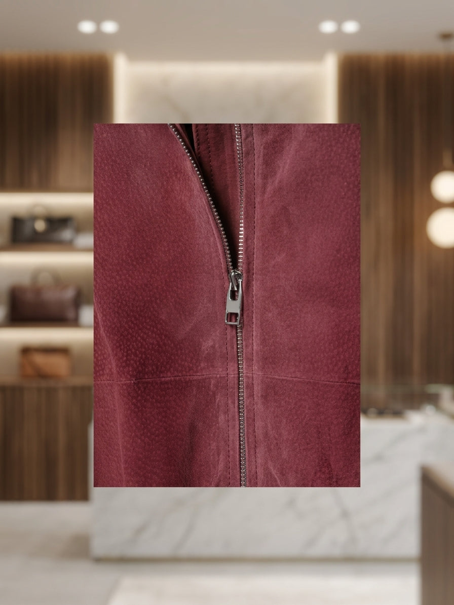 Giacca bomber in velluto effetto scamosciato