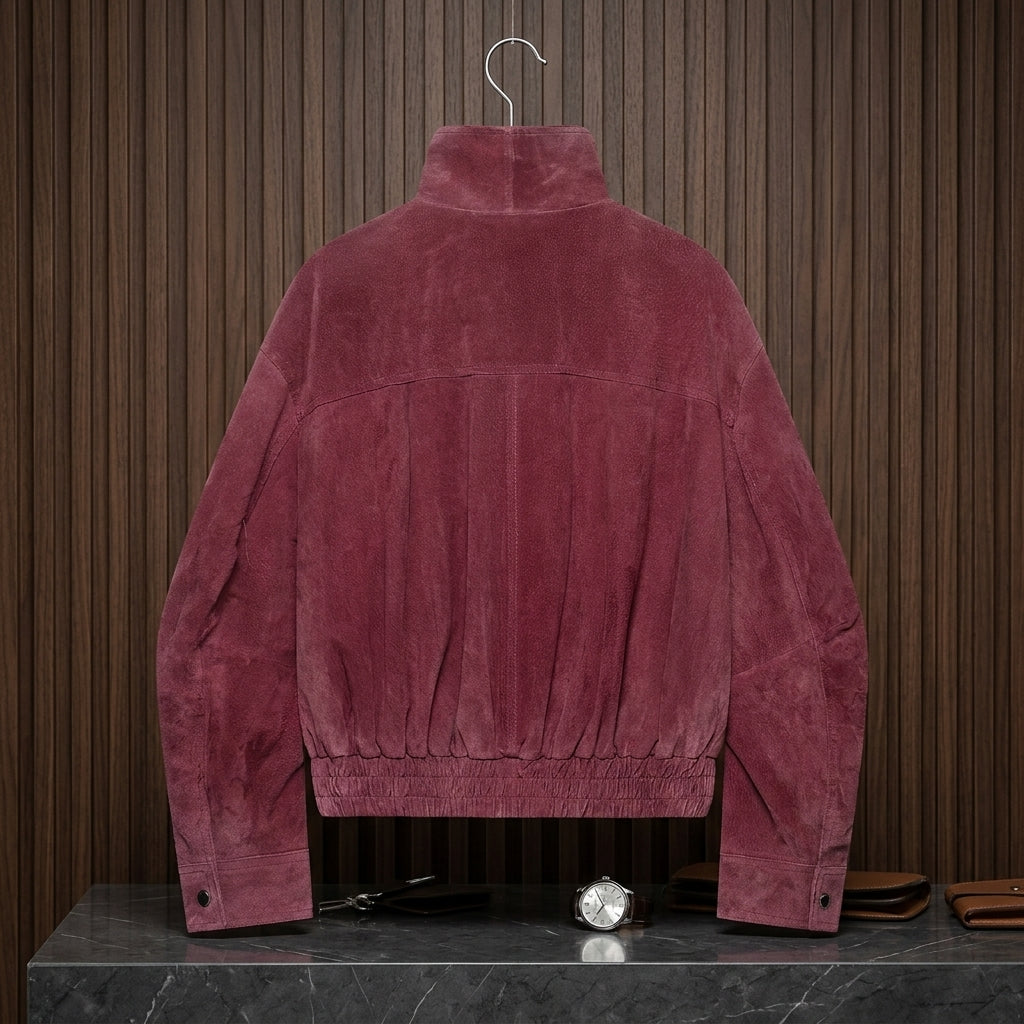 Giacca bomber in velluto effetto scamosciato