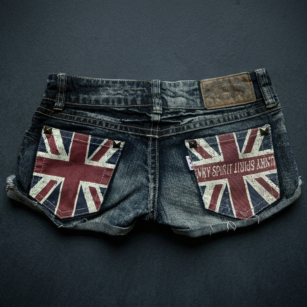 Women's Y2K Low-Rise Distressed Denim Shorts