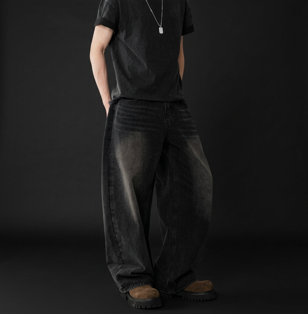 Men's Heavyweight Baggy Wide-Leg Jeans