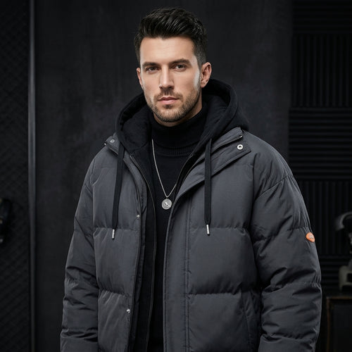 Men's Layered Hooded Heavyweight Puffer Parka