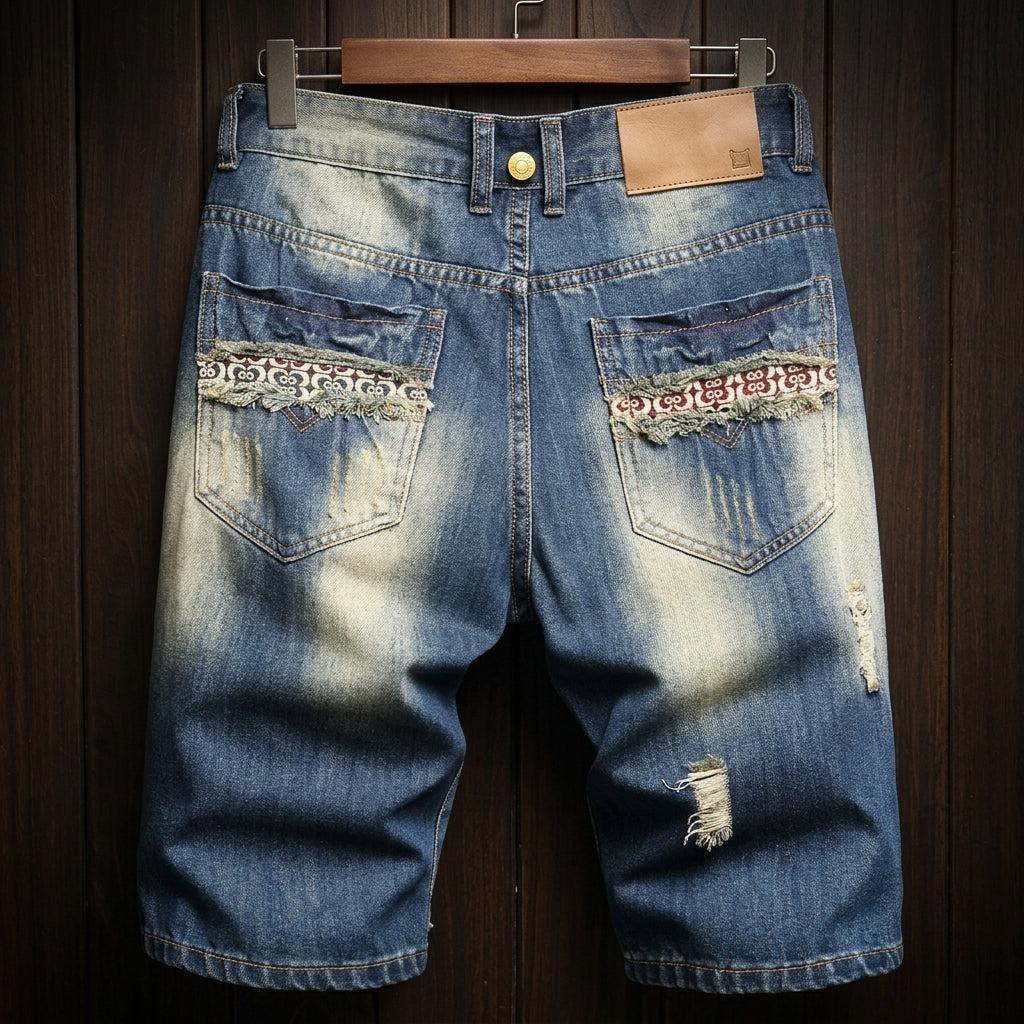 Men's Distressed Denim Shorts