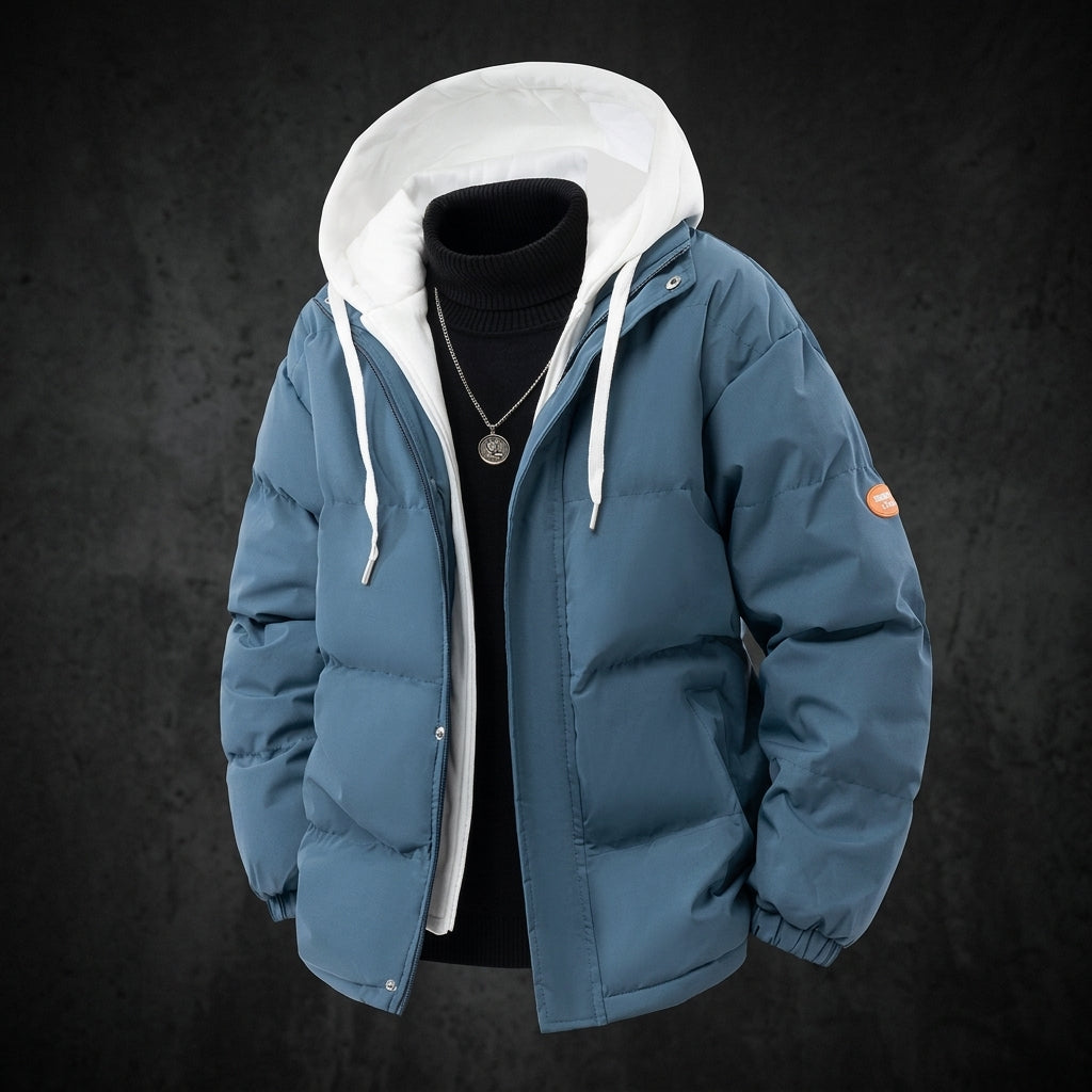Parka imbottito pesante con cappuccio a strati