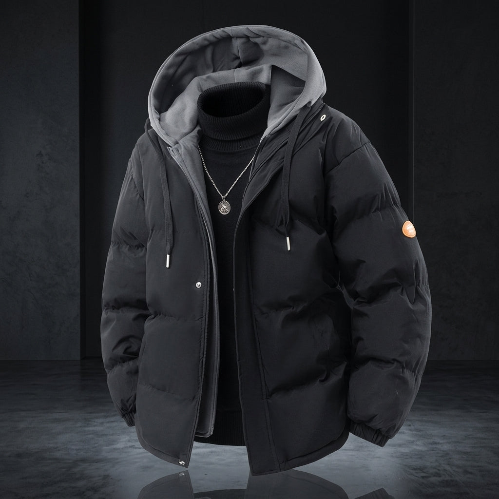 Parka imbottito pesante con cappuccio a strati