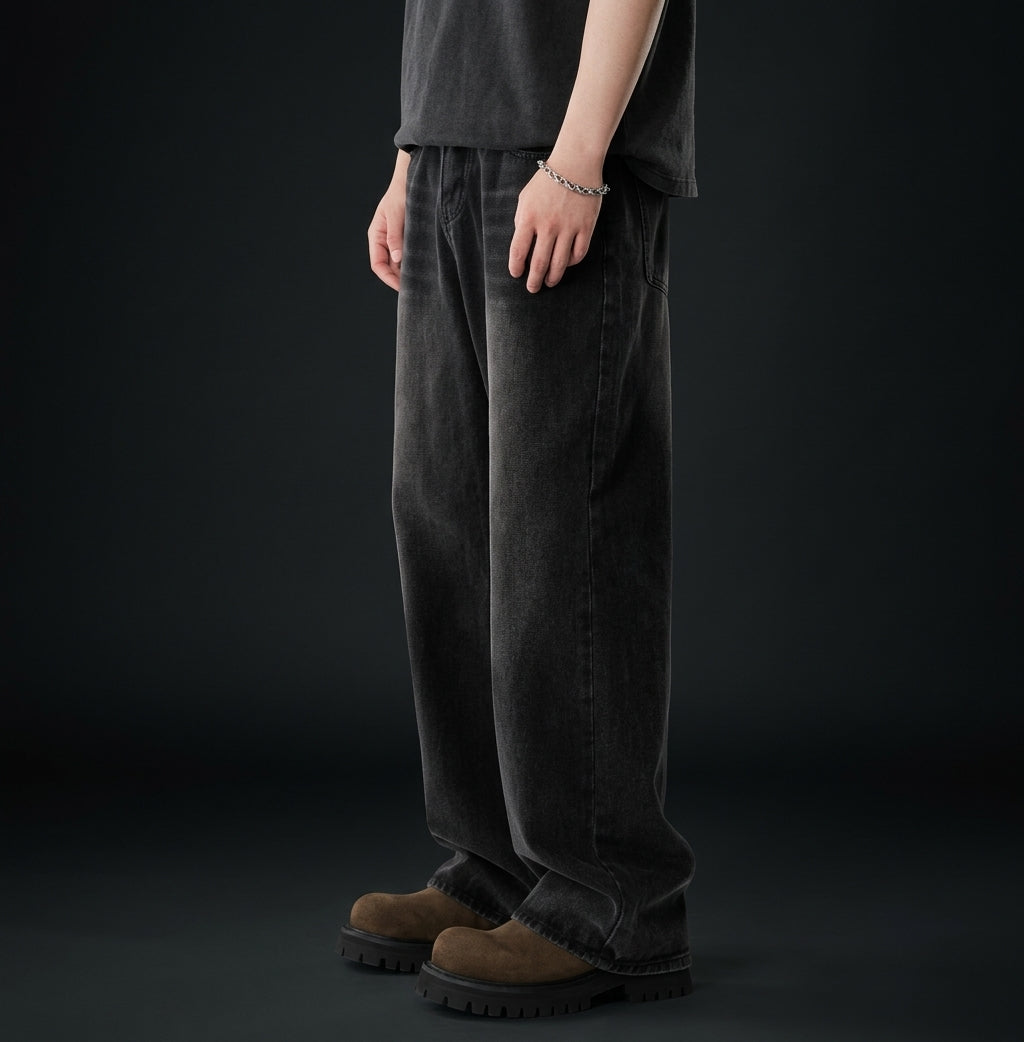 Men's Heavyweight Baggy Wide-Leg Jeans