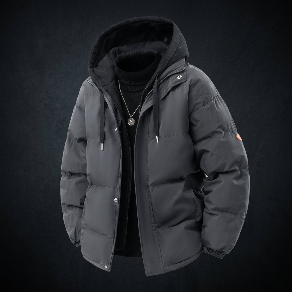 Men's Layered Hooded Heavyweight Puffer Parka