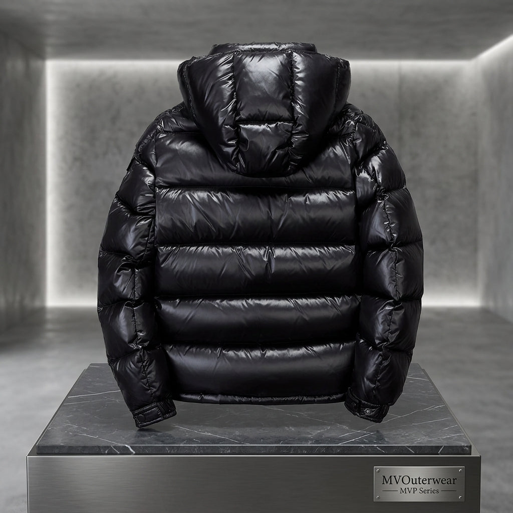 Men's Glossy Down Puffer Jacket with Detachable Hood