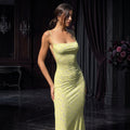 Women's Floral Backless Square-Neck Maxi Dress