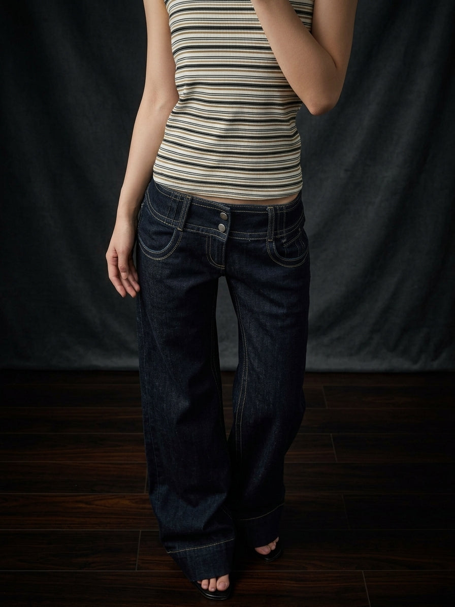 Jeans a gamba dritta in denim vintage tint