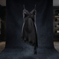 Women's Asymmetric Lace Satin Mini Dress