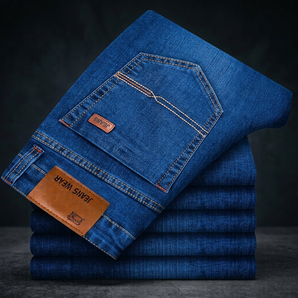 Men's Classic Straight-Leg Stretch Jeans