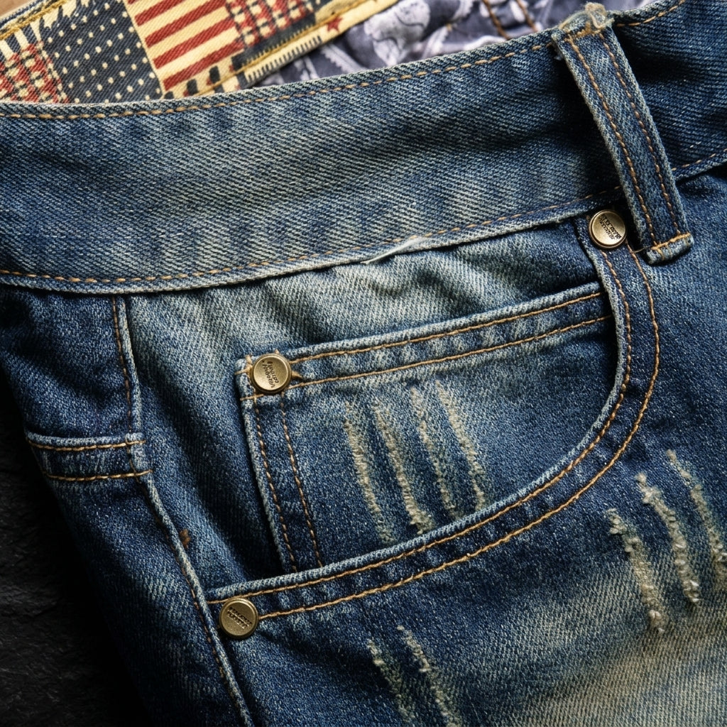 Men's Distressed Denim Shorts