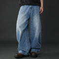 Jeans baggy a gamba larga in denim pesante