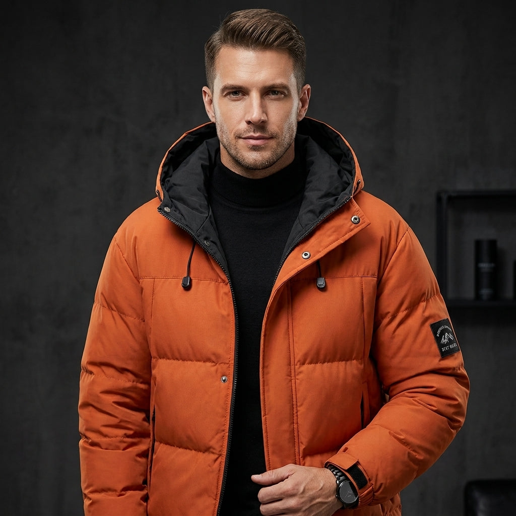 Men's Heavyweight Windproof Hooded Parka