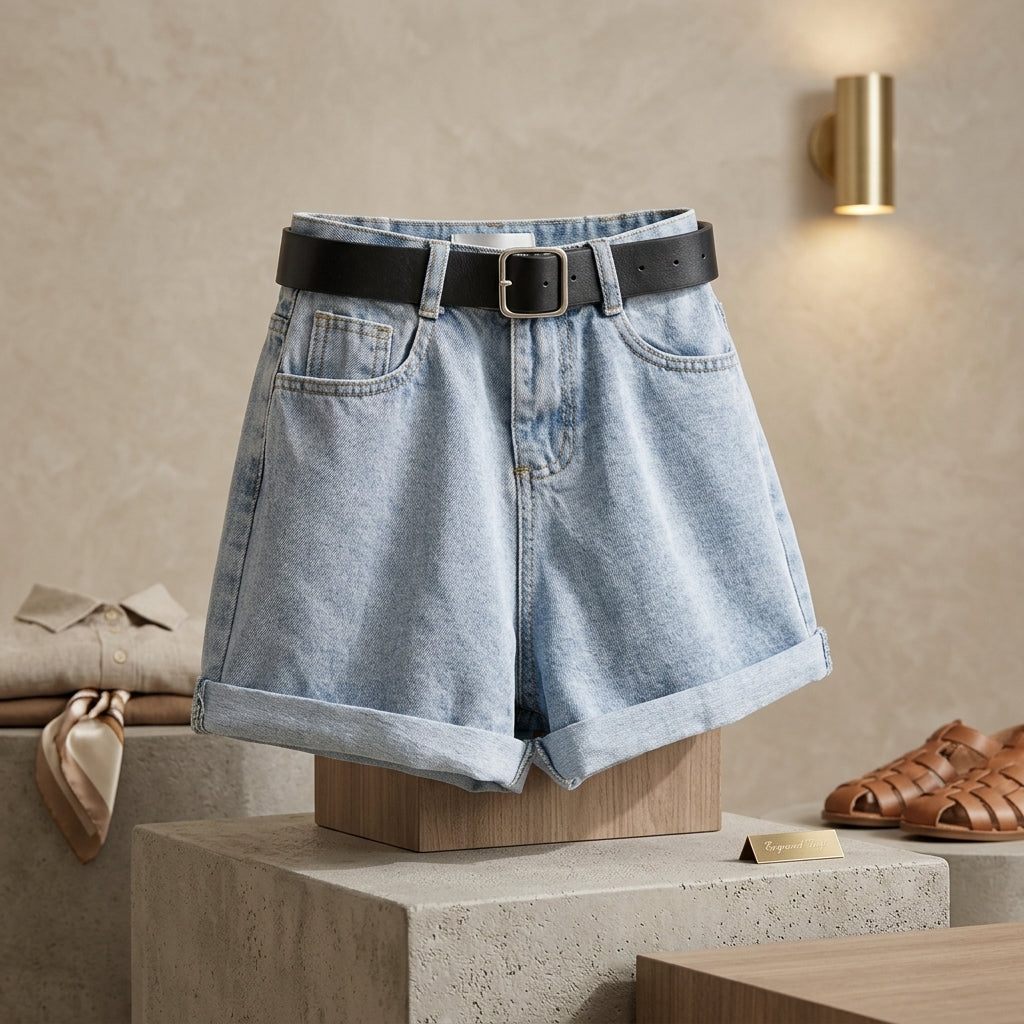 Pantaloncini in denim Y2K Rider | Vintage Biker Edition