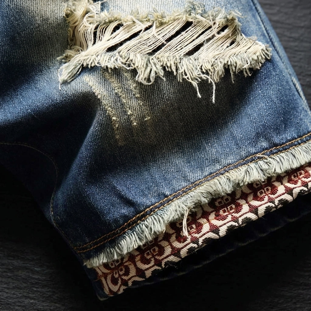 Pantaloncini di jeans personalizzati effetto usato