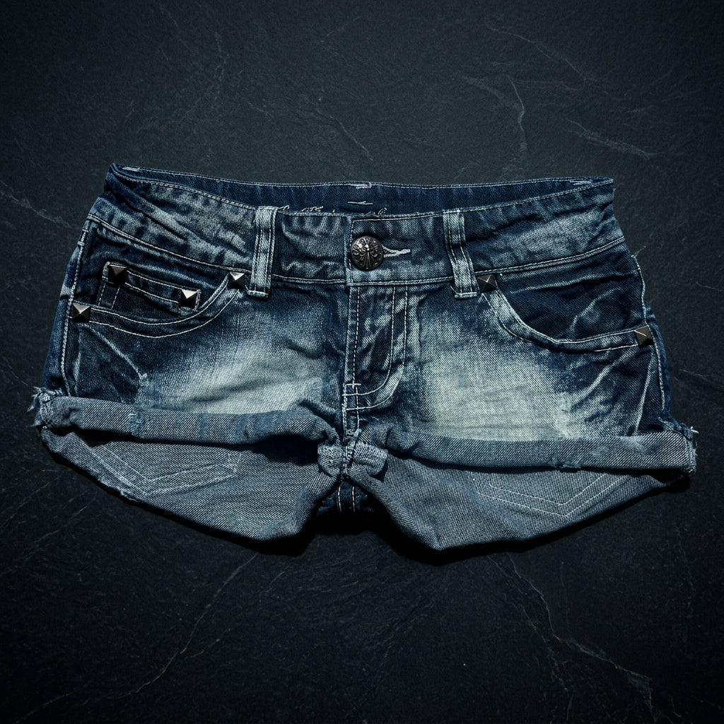 Women's Y2K Low-Rise Distressed Denim Shorts