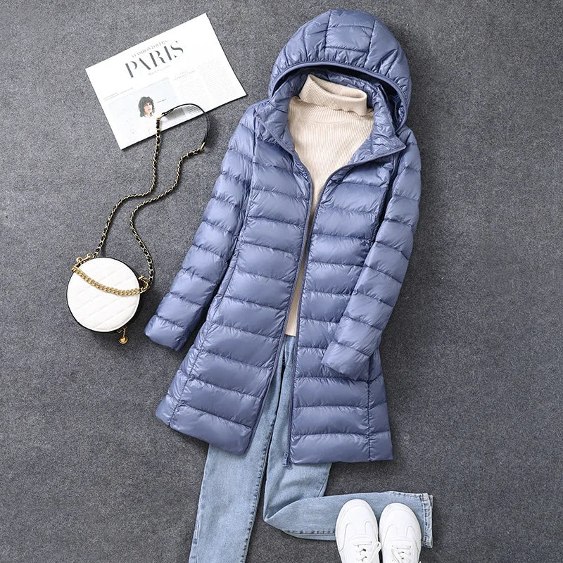 Women's Long Lightweight Down Coat