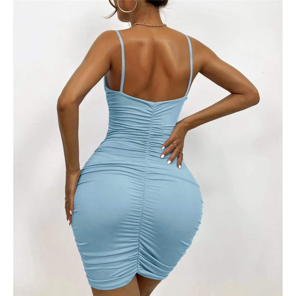 Women's Ruched Bodycon Mini Dress
