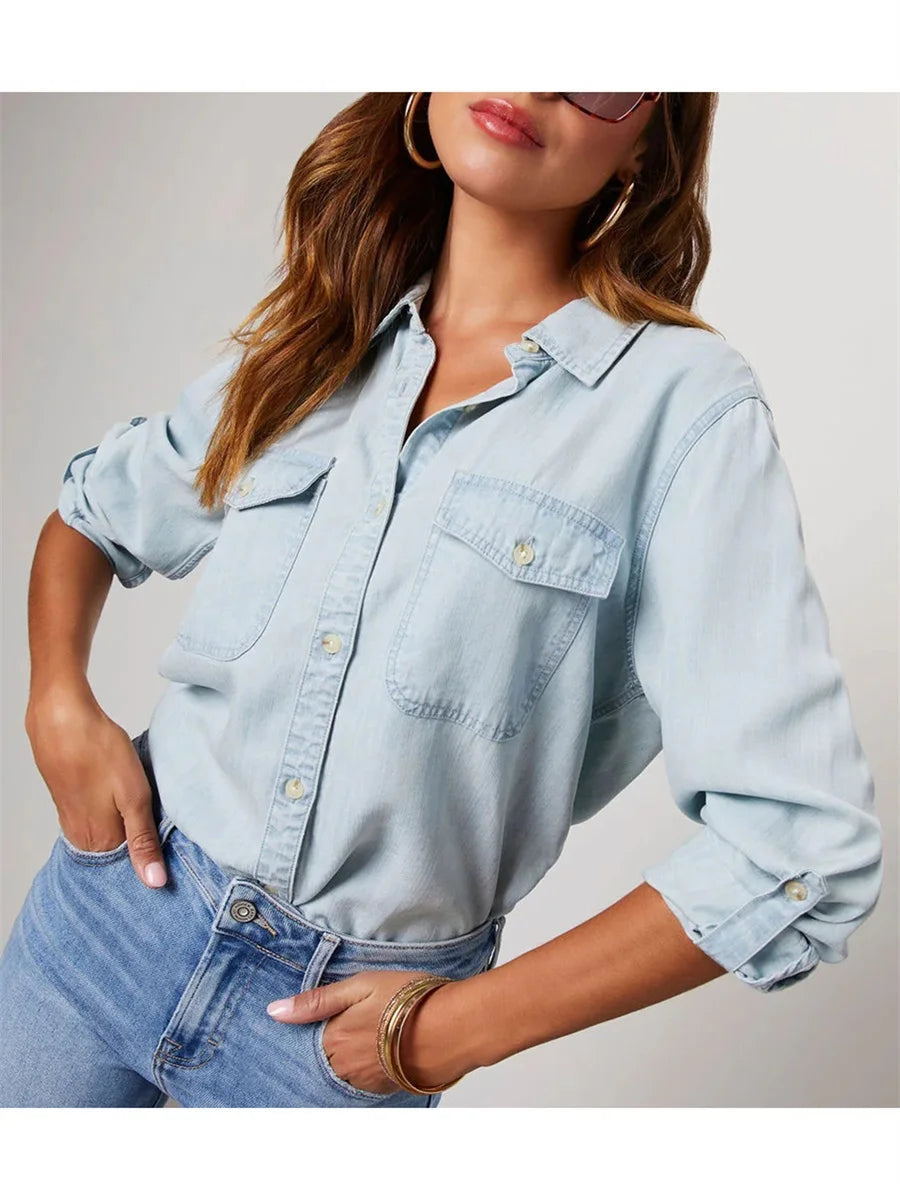 Camicia button-down slim-fit a tinta unita chic