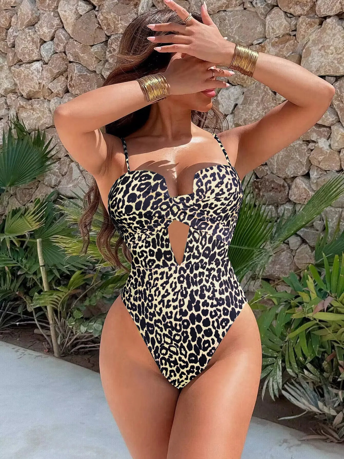 Women's Keyhole Ribbed Monokini Swimsuit