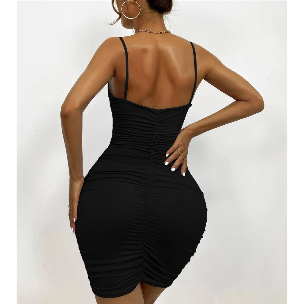 Women's Ruched Bodycon Mini Dress