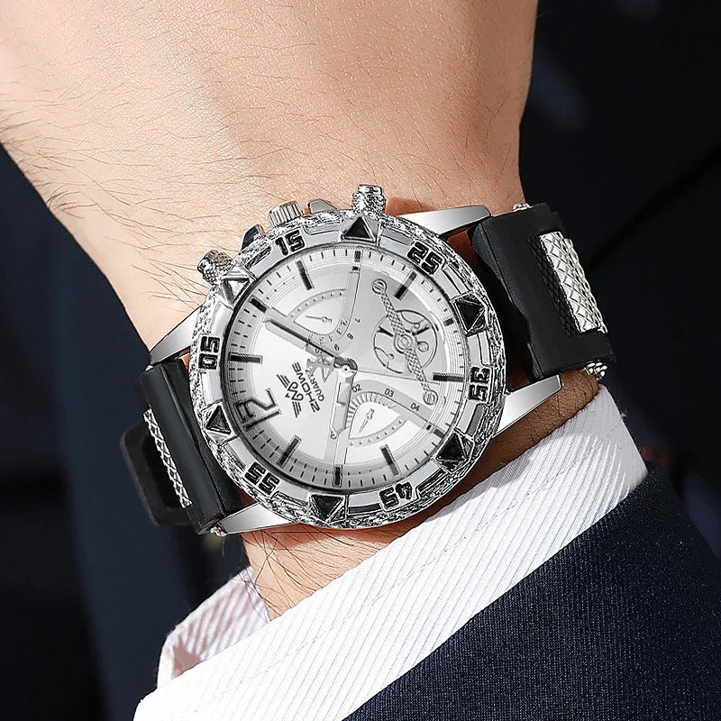 Men's 4-Piece Arabic Dial Quartz Watch & Jewelry Set