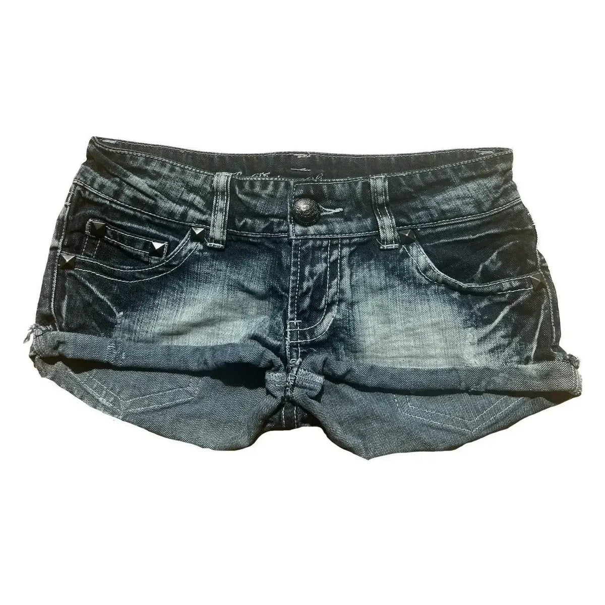 Women's Y2K Low-Rise Distressed Denim Shorts