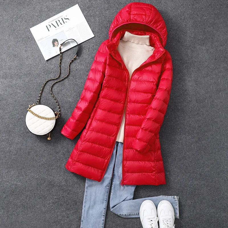 Women's Long Lightweight Down Coat