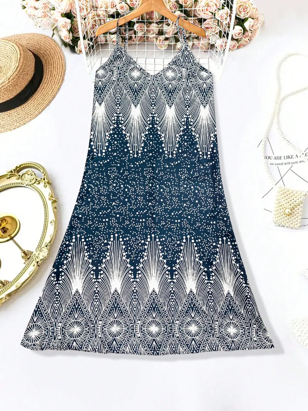 Women's Geometric Beach Slip Dress