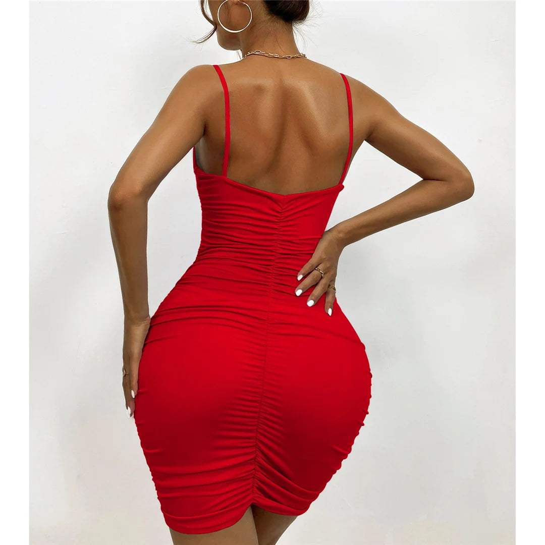 Women's Ruched Bodycon Mini Dress
