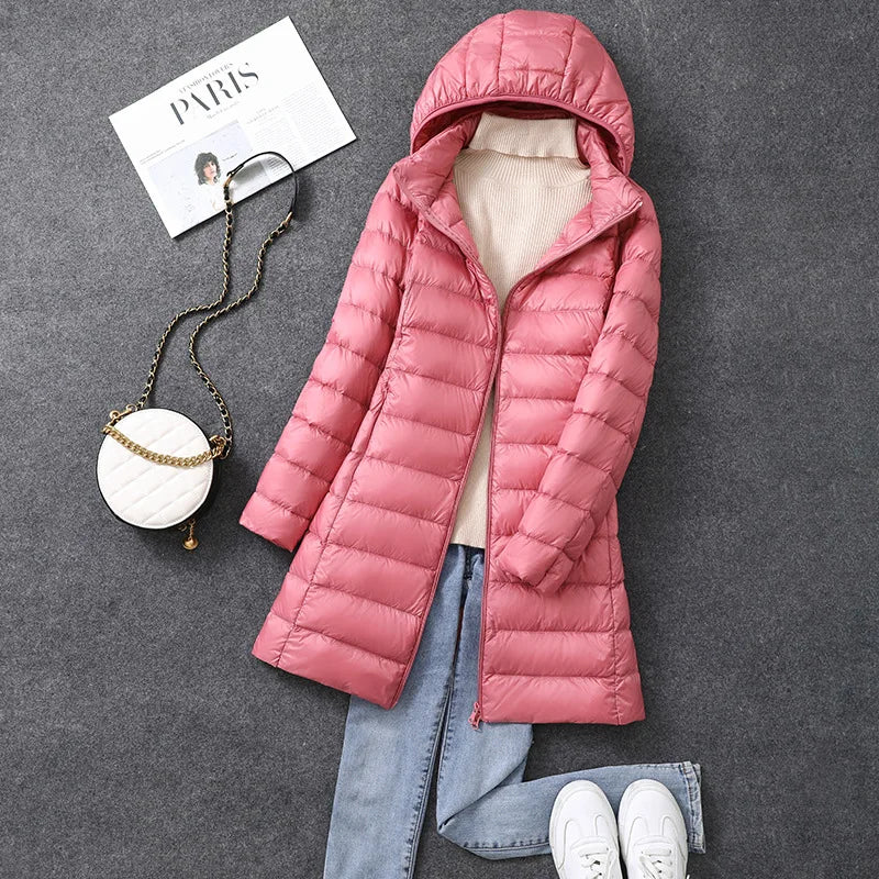 Women's Long Lightweight Down Coat