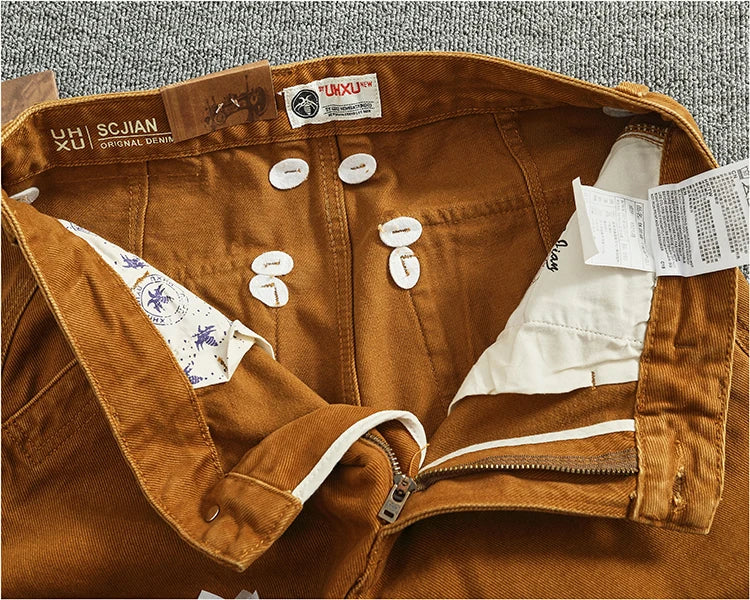 Jeans in twill di cotone scolpito in 3D