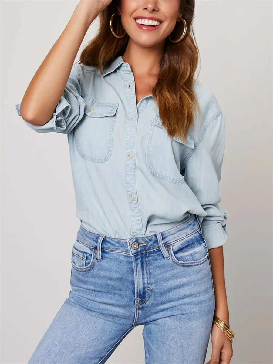 Camicia button-down slim-fit a tinta unita chic