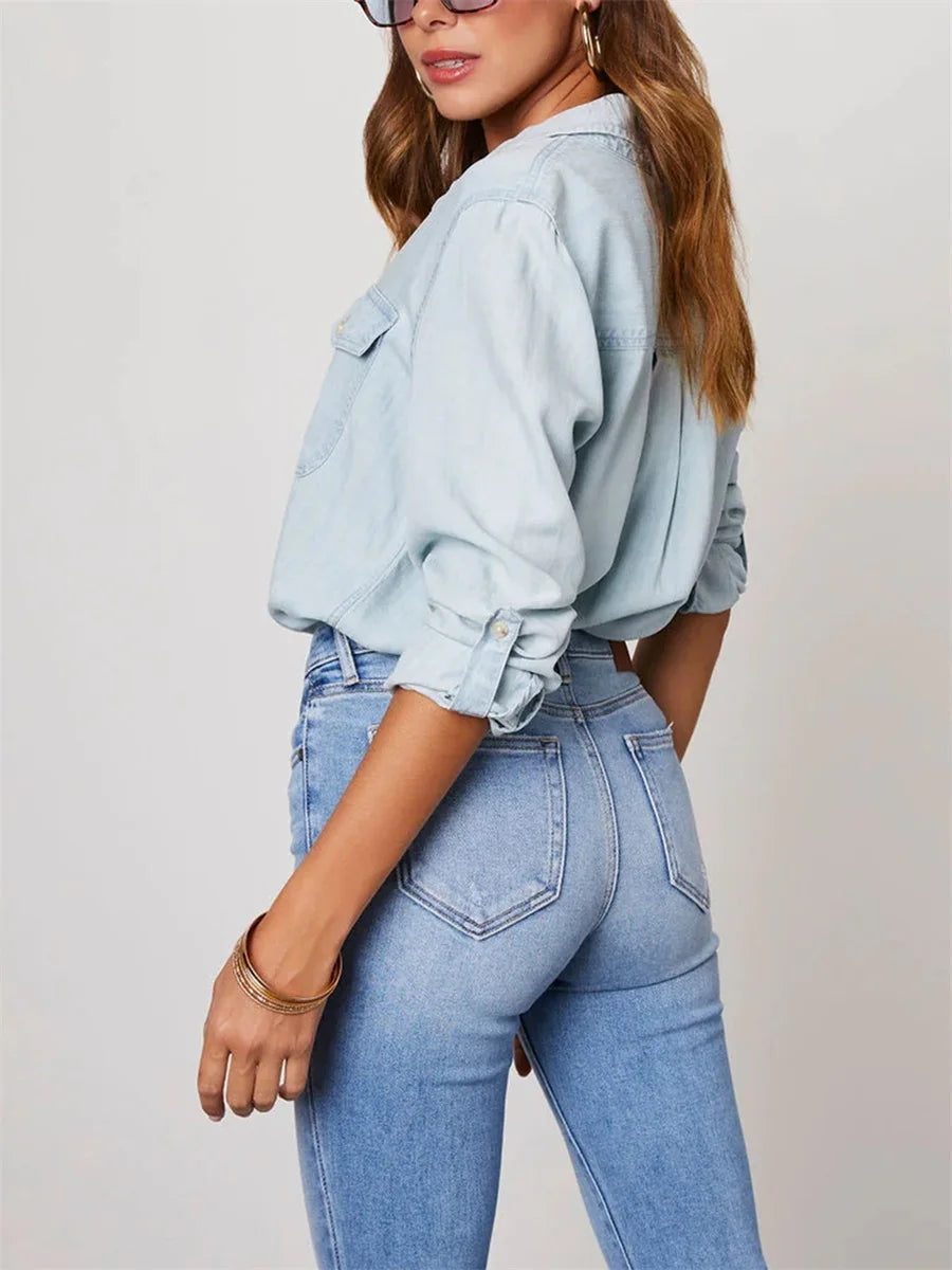 Camicia button-down slim-fit a tinta unita chic