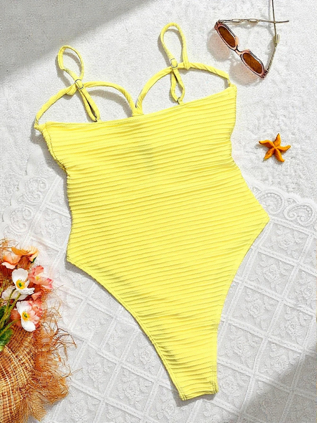 Women's Keyhole Ribbed Monokini Swimsuit
