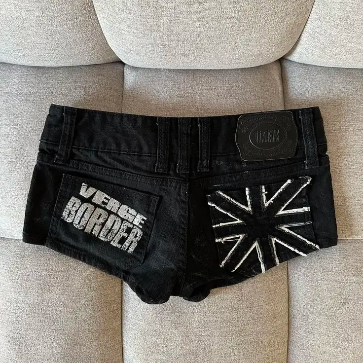 Women's Y2K Low-Rise Distressed Denim Shorts