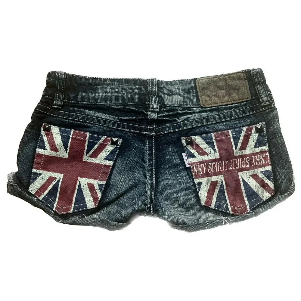 Women's Y2K Low-Rise Distressed Denim Shorts