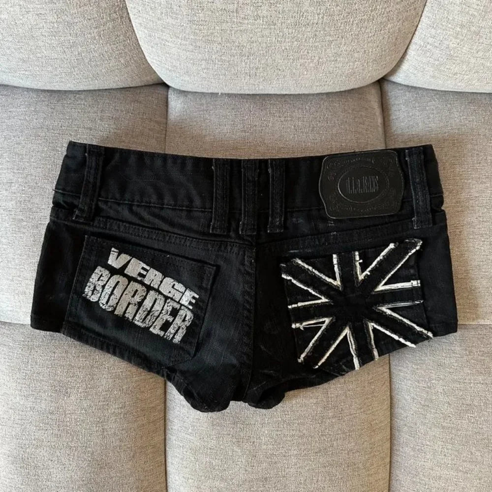 Women's Y2K Low-Rise Distressed Denim Shorts