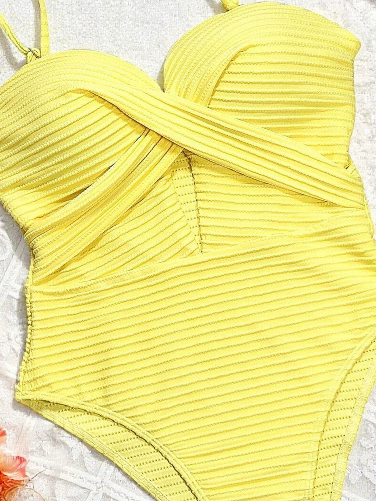 Monokini a coste con apertura a goccia Amalfi