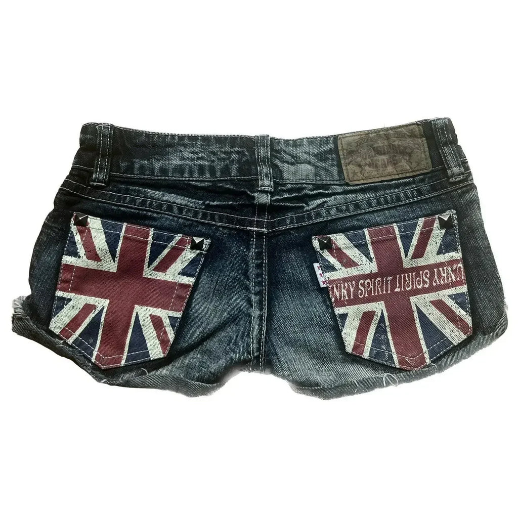 Women's Y2K Low-Rise Distressed Denim Shorts
