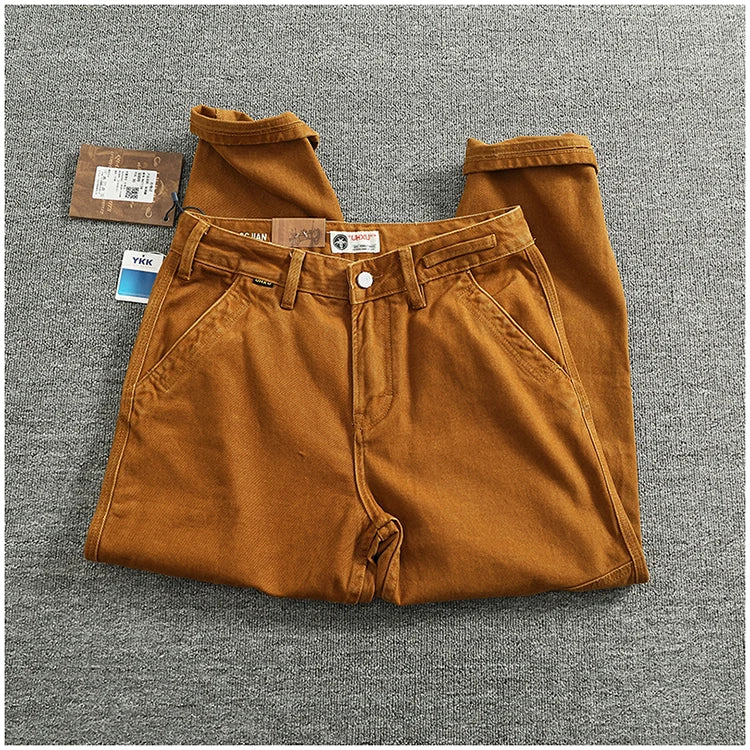 Jeans in twill di cotone scolpito in 3D
