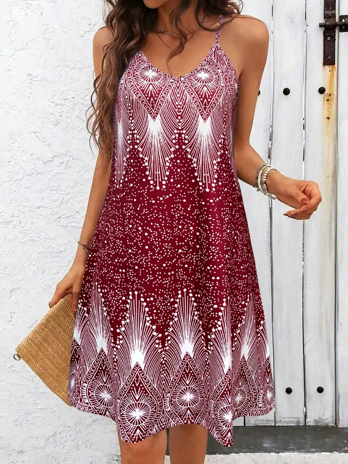 Women's Geometric Beach Slip Dress