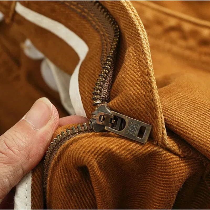 Jeans in twill di cotone scolpito in 3D