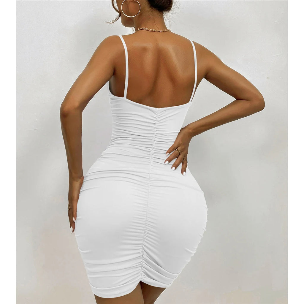 Women's Ruched Bodycon Mini Dress