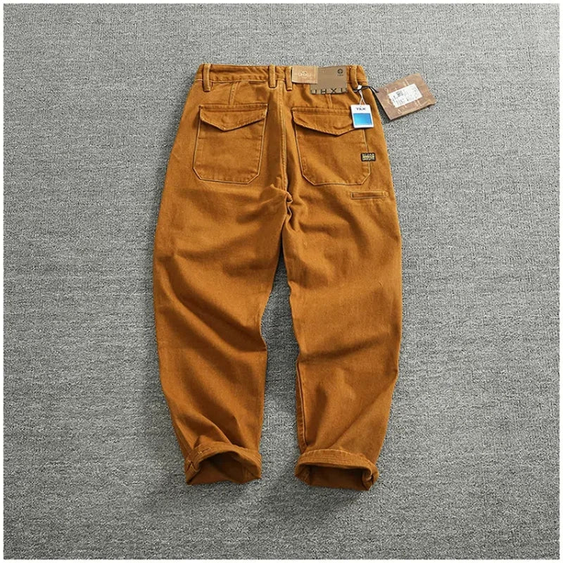 Jeans in twill di cotone scolpito in 3D