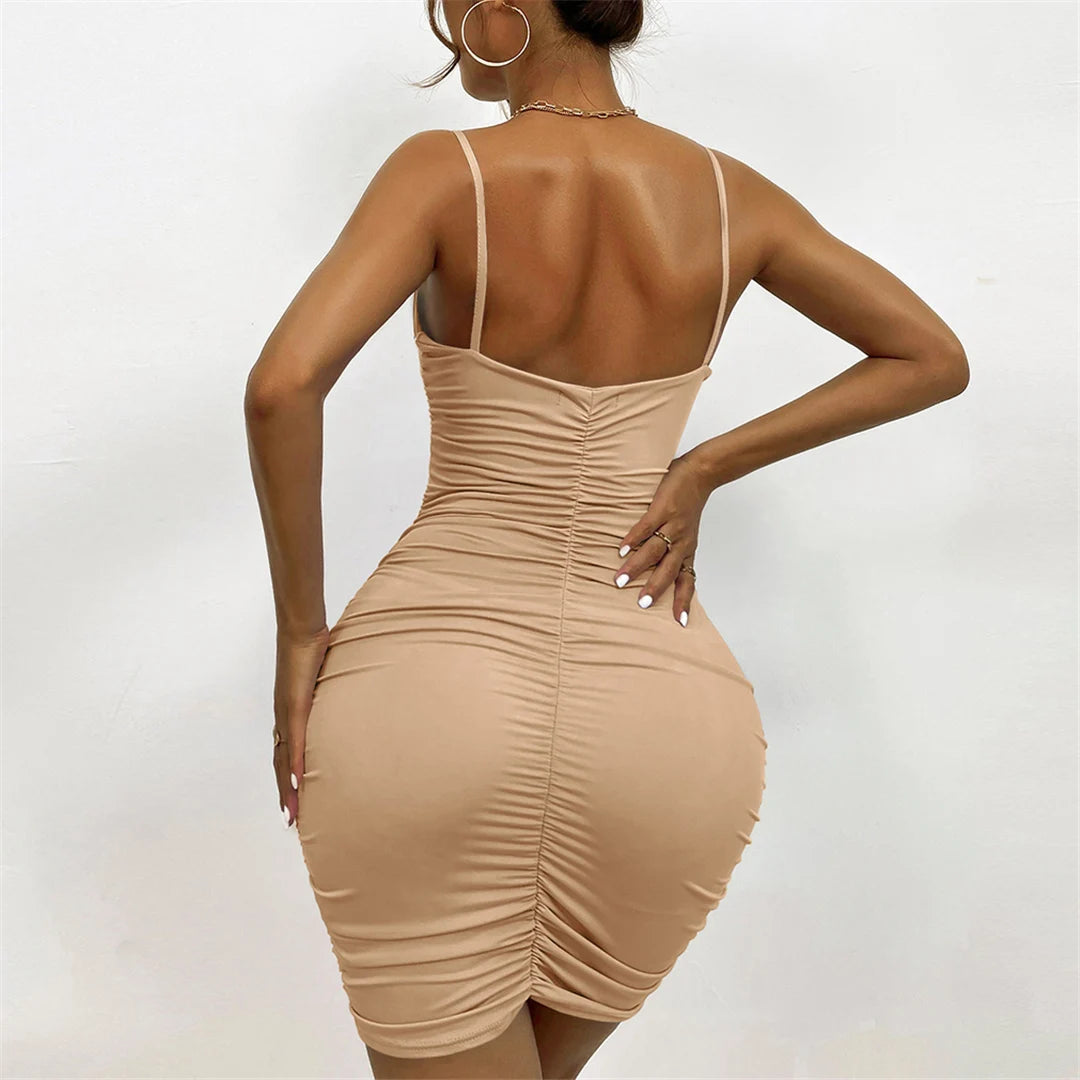 Women's Ruched Bodycon Mini Dress