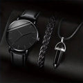 Men's Quartz Watch Gift Set with Bracelet & Necklace